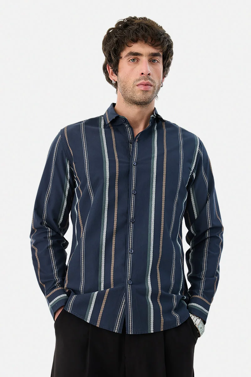 SNITCH Stripes Slim Fit Shirt